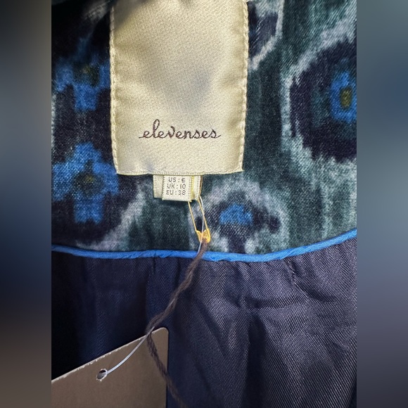 ELEVENES  SIZE 6 VELOUR VINTAGE COAT BY ANTHROPOLOGIE NEVER WORN W/ TAGS - Picture 7 of 11